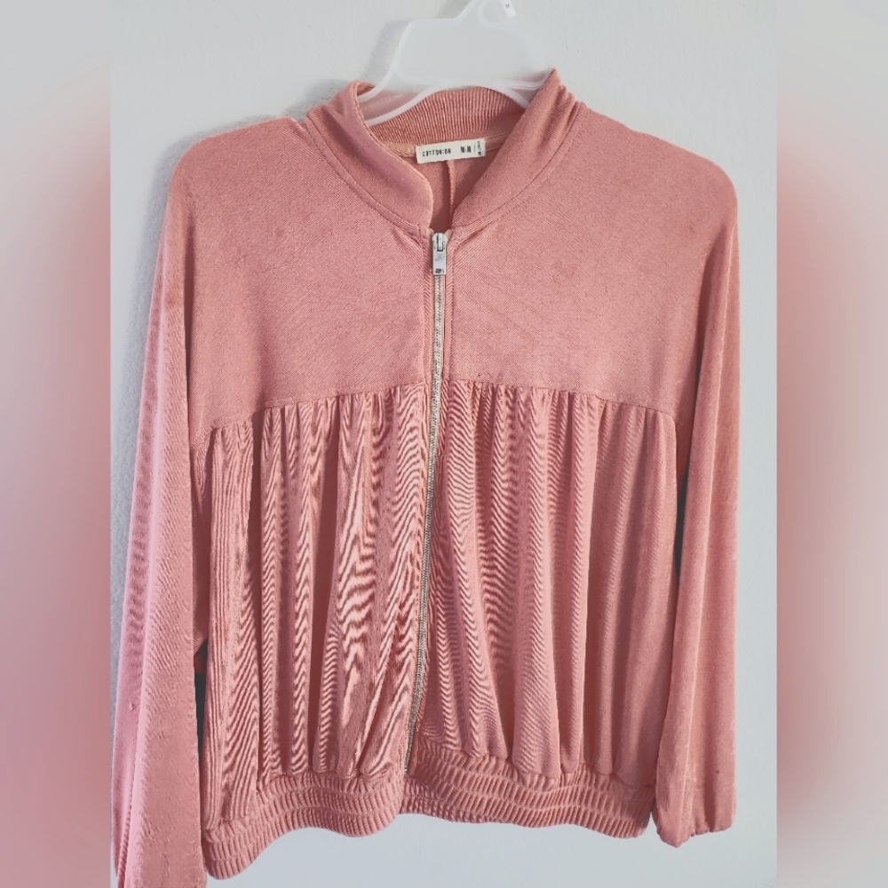 Pink Zip-Up Sweater
